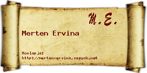 Merten Ervina névjegykártya